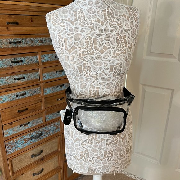 Men's Clear/ Transparent Belt Bag/ Waist Bag- Black Accents - Picture 8 of 9